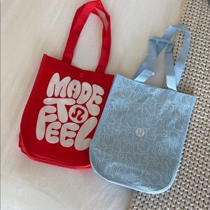lululemon athletica Red and Light Blue Tote Bags